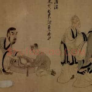 1650年 陈洪绶《陶渊明故事图卷》国画人物工笔作品图片赏析