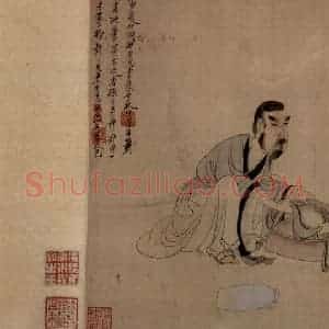 1650年 陈洪绶《陶渊明故事图卷》国画人物工笔作品图片赏析