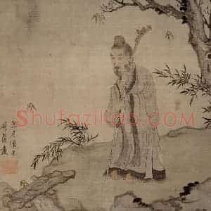 1650年 陈洪绶《为豫和尚画册》国画人物工笔作品图片赏析