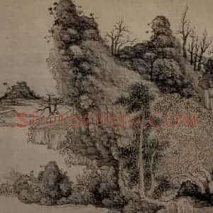 1650年 陈洪绶《为豫和尚画册》国画山水工笔作品图片赏析