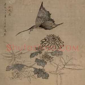1650年 陈洪绶《为豫和尚画册》国画花鸟工笔作品图片赏析