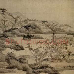 1650年 陈洪绶《为豫和尚画册》国画山水写意作品图片赏析