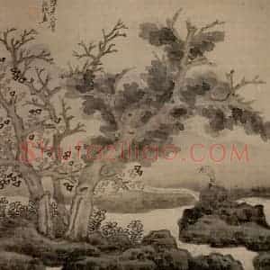 1650年 陈洪绶《为豫和尚画册》国画花鸟写意作品图片赏析