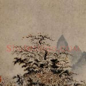 1621年 陈洪绶《早年画册》国画山水写意作品图片赏析