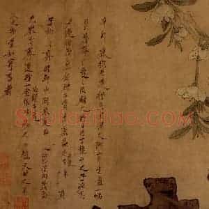 1651年 陈洪绶《春风蛱蝶图卷》国画花鸟工笔作品图片赏析