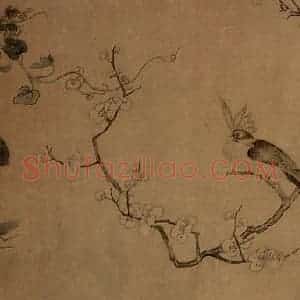 1651年 陈洪绶《花鸟草虫图卷》国画花鸟工笔作品图片赏析