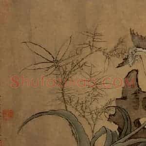 1651年 陈洪绶《花鸟草虫图卷》国画花鸟工笔作品图片赏析