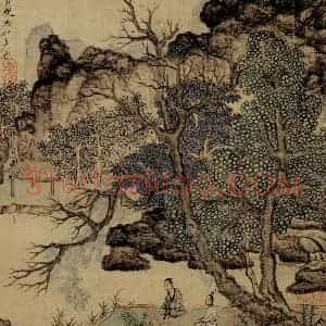 1651年 陈洪绶《模古图》国画人物工笔作品图片赏析
