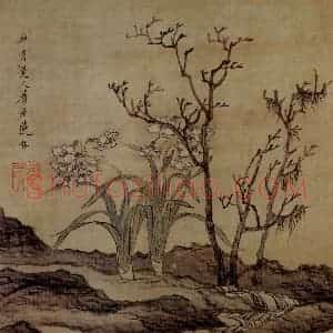 1651年 陈洪绶《模古图》国画花鸟工笔作品图片赏析