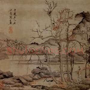 1651年 陈洪绶《模古图》国画人物工笔作品图片赏析