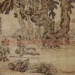 1651年 陈洪绶《模古图》国画人物工笔作品图片赏析
