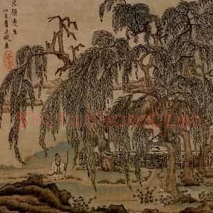 1651年 陈洪绶《模古图》国画人物工笔作品图片赏析