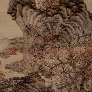 1651年 陈洪绶《模古图》国画山水工笔作品图片赏析
