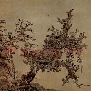 1651年 陈洪绶《模古图》国画花鸟工笔作品图片赏析