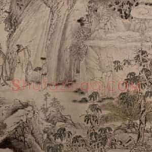 1725年 陈洪绶《西园雅集图卷》国画人物工笔作品图片赏析