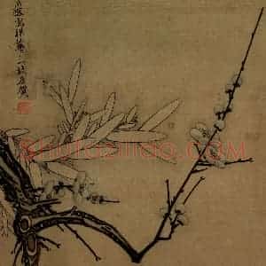 1627年 陈洪绶《父子合册》国画花鸟工笔作品图片赏析