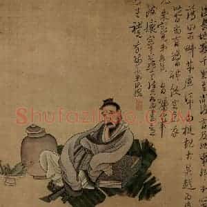 1633年 陈洪绶《父子合册》国画人物工笔作品图片赏析