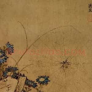 1633年 陈洪绶《花鸟图册》国画花鸟工笔作品图片赏析