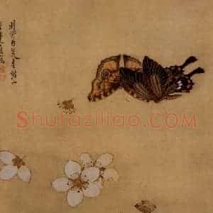 1633年 陈洪绶《花鸟图册》国画花鸟工笔作品图片赏析