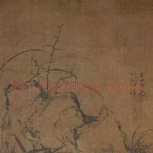 元代 赵孟頫《兰石图轴》国画花鸟写意作品图片赏析