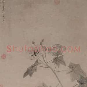 元代 张中《芙蓉鸳鸯图轴》国画花鸟兼工带写作品图片赏析
