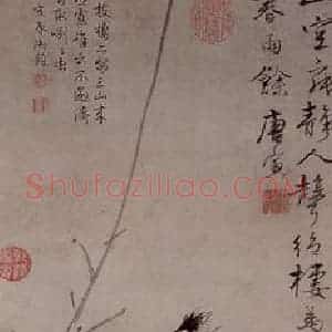 明代 唐寅《古槎鸜鹆图轴》国画花鸟写意作品图片赏析