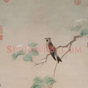 明代 文俶《花鸟图轴》国画花鸟兼工带写作品图片赏析
