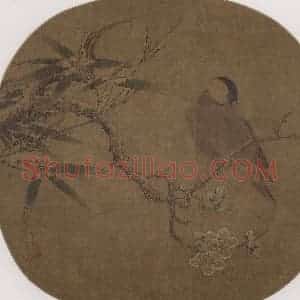 南宋 林椿《梅竹寒禽图页》国画花鸟工笔作品图片赏析