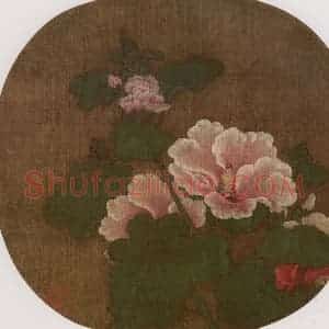 宋代 无款《蜀葵图页》国画花鸟工笔作品图片赏析