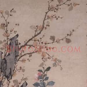 清代 罗聘《花卉轴》国画花鸟写意作品图片赏析