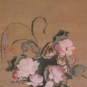 清代 郎世宁《聚瑞图轴》国画花鸟工笔作品图片赏析