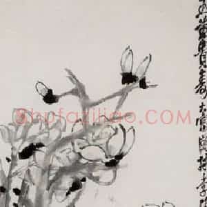 清代 吴昌硕《玉堂贵寿图轴》国画花鸟写意作品图片赏析