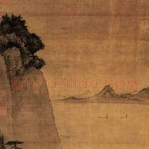 明代 戴进《溪桥策蹇图》国画山水作品图片赏析