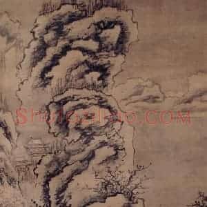 明代 戴进《雪景山水图》国画山水作品图片赏析