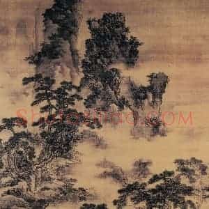 明代 戴进《春酣图》国画山水作品图片赏析