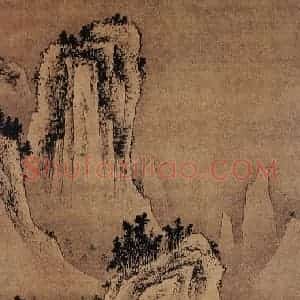 明代 戴进《冬景山水图》国画山水作品图片赏析