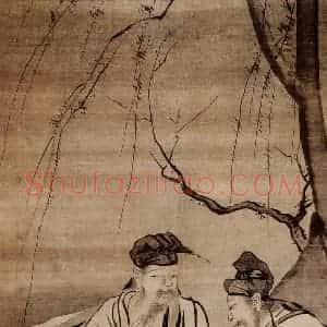 明代 吴伟《吹箫图》国画人物作品图片赏析