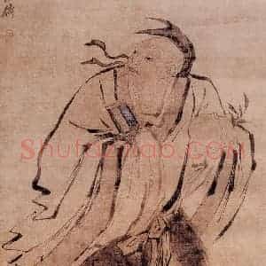 明代 吴伟《东方朔偷桃图》国画人物作品图片赏析