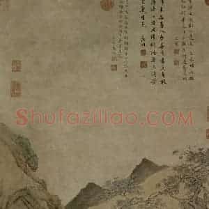 仇英《梧竹书堂图》国画综合作品图片赏析