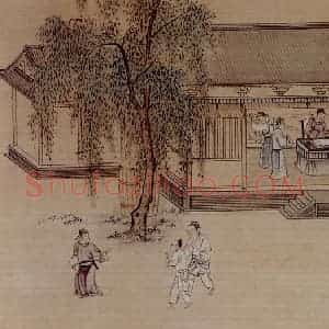 仇英《孝经图》国画综合作品图片赏析