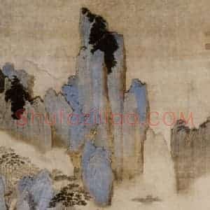 仇英《汉光武帝涉水图》国画综合作品图片赏析