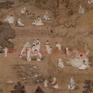 仇英《莲社图》国画综合作品图片赏析