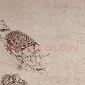 仇英《柳塘渔艇图局部》国画综合作品图片赏析