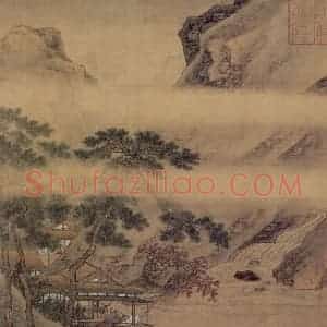 仇英《临溪水阁图》国画综合作品图片赏析