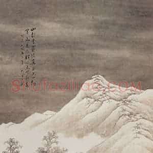 1953年 刘子久《给军属拜年》国画综合工笔作品图片赏析
