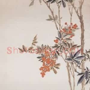 刘子久《天竹茶花图》国画花鸟写意作品图片赏析
