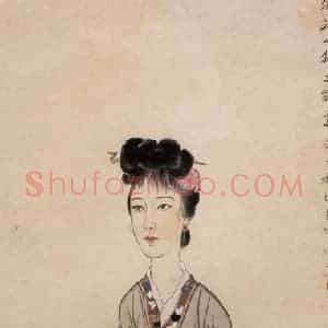 1942年 徐悲鸿《落花人独立词意》国画人物写意作品图片赏析