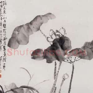 汪慎生《墨荷》国画花鸟写意作品图片赏析