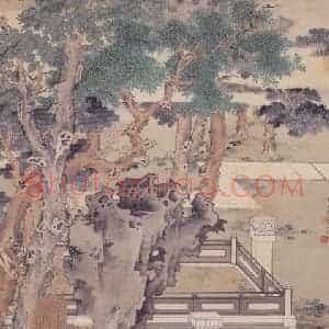 1941年 徐燕荪《兰亭图》国画人物工笔作品图片赏析