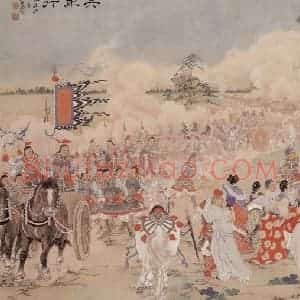 1956年 徐燕荪《兵车行》国画人物工笔作品图片赏析